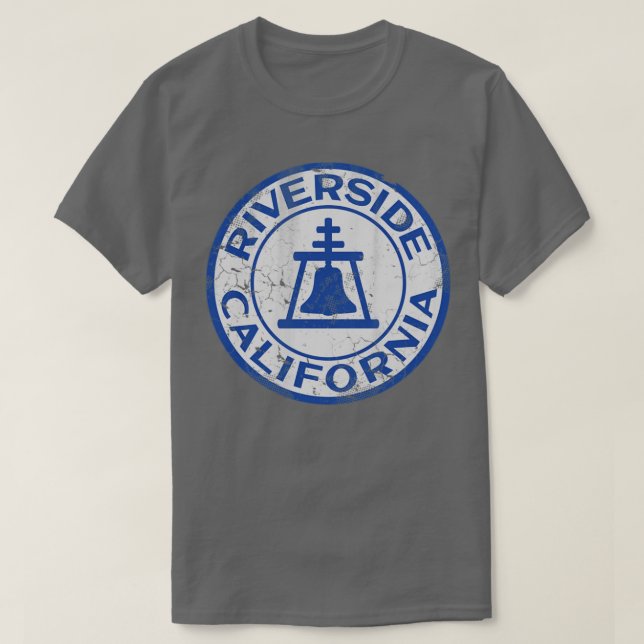 Camiseta Vintage Riverside California Flag Home Love (Frente do Design)