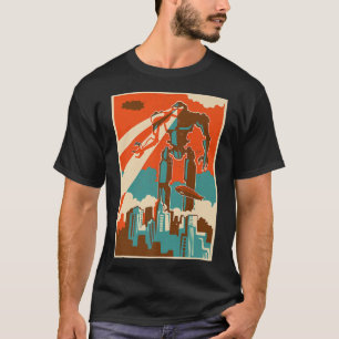 Camiseta Vintage Robot Attacking City Retro Bot Scifi Fathe