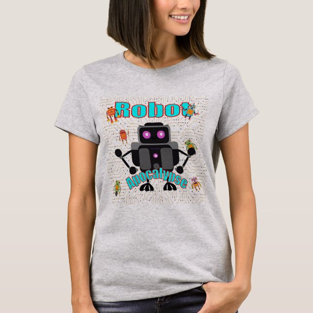 Camiseta Vintage Robot Classic Funny Atacada pela Cuteness (Frente)