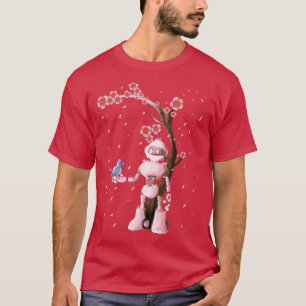 Camiseta Vintage Robot Gift Sakura Cherry Blossom Japonês