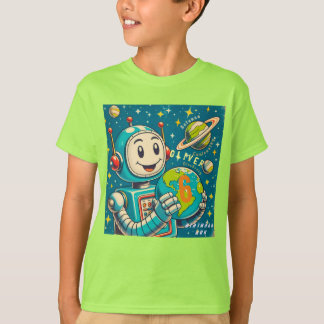 Camiseta Vintage Robot na Space Science Curiosity Discovery