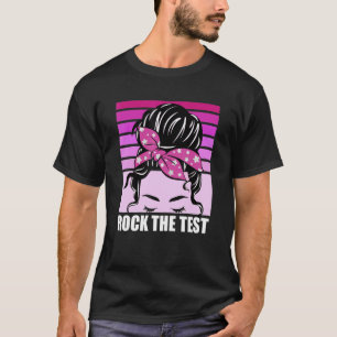 Camiseta Vintage Rock The Test Messaging Bun Teacher Test D