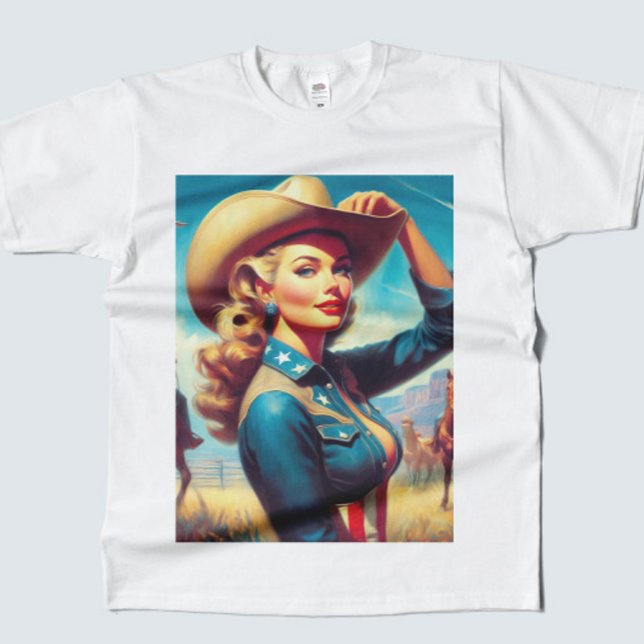 Camiseta Vintage Rodeo Pin-up (Criador carregado)