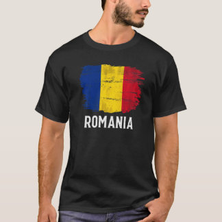 Camiseta Vintage Romênia Flag Para Romeno