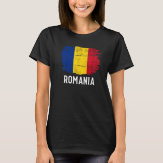 Camiseta Vintage Romênia Flag Para Romeno
