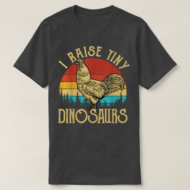 Camiseta Vintage Rooster Eu Levanto Pequenos Dinossauros Pi (Frente do Design)