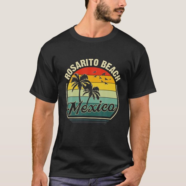 Camiseta Vintage Rosarito Praia México Férias de Verão no M (Frente)