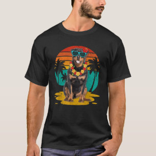 Camiseta Vintage Rottweiler Cachorro Vestindo Óculos Solare