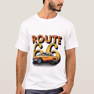 Camiseta Vintage Route 66 Journey" em Texto Weathered com C