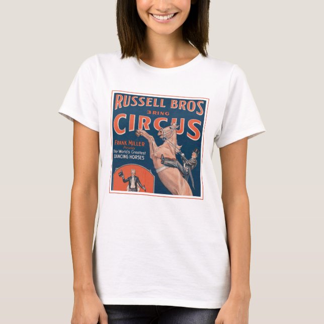 Camiseta Vintage Russell Brothers Circus Poster. (Frente)