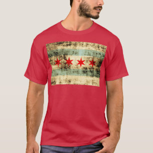 Camiseta Vintage Rustic Chicago Flag