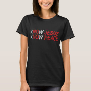 Camiseta Vintage sabe que Jesus conhece a paz fé religiosa 