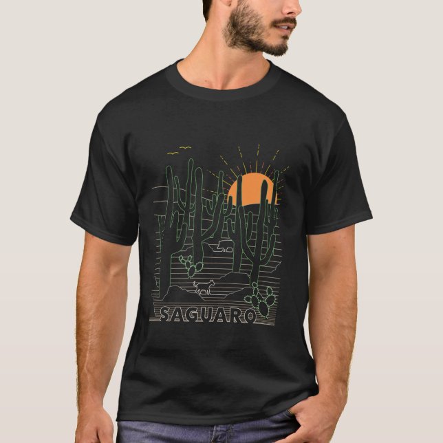 Camiseta Vintage Saguaro Parque Nacional Retro Tucson Arizo (Frente)