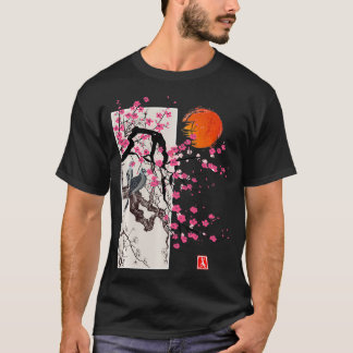 Camiseta Vintage Sakura Blossom, Cherry Scenery Japonês Gif