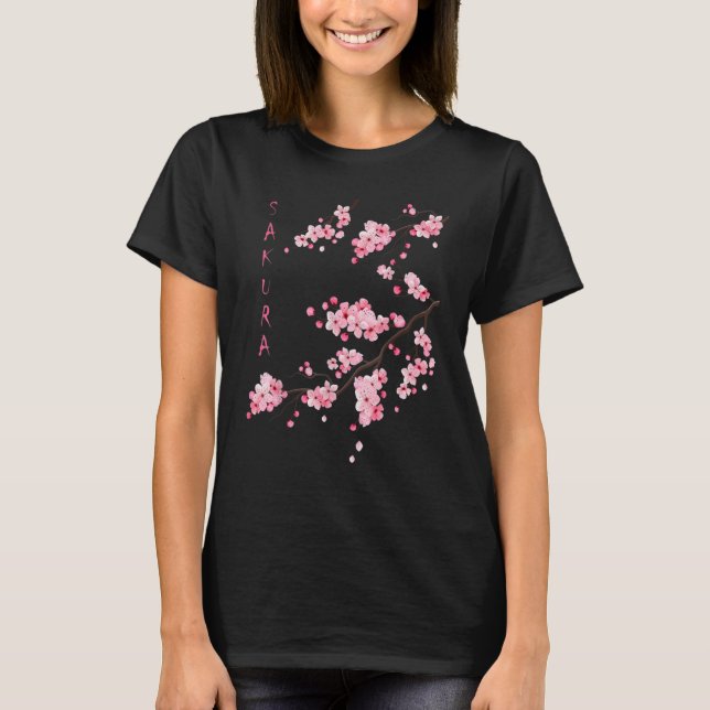 Camiseta Vintage Sakura Cherry Blossom Japanese Graphical A (Frente)