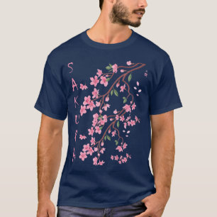Camiseta Vintage Sakura Cherry Blossom Japonês Gráfico A