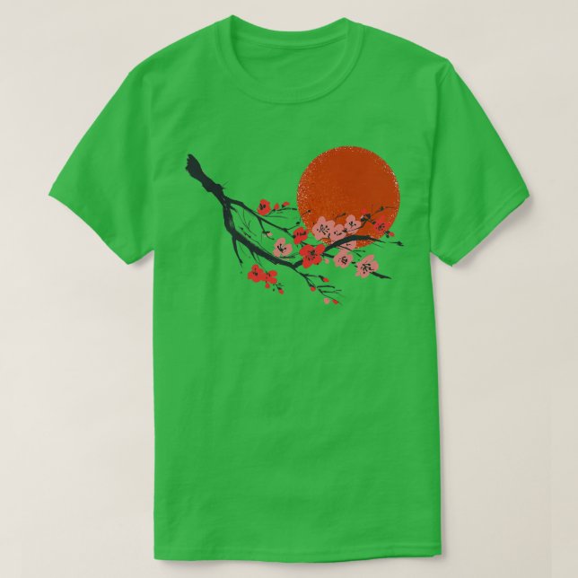 Camiseta Vintage Sakura Cherry Blossom Tree Japonês Cultura (Frente do Design)