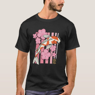 Camiseta Vintage Sakura Flower Koi Fish Sakura Car Japonês