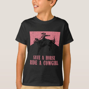 Camiseta Vintage Salva Um Cavalo Passear Uma Garota2