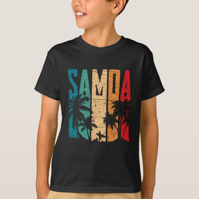 Camiseta Vintage Samoa Beach Sunset Samoan (Frente)