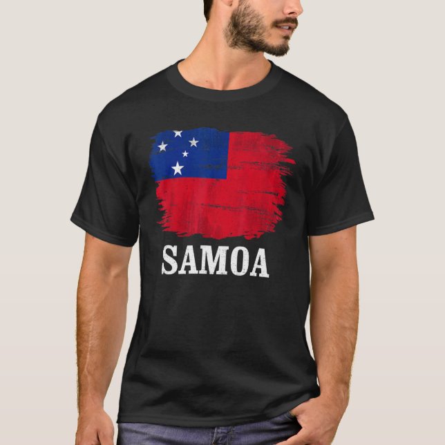 Camiseta Vintage Samoa Flag Para Samoan (Frente)