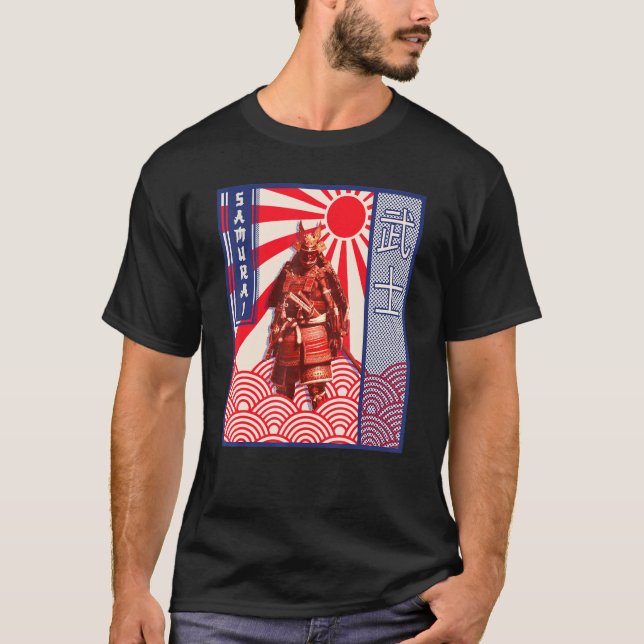 Camiseta Vintage Samurai Master Aestic Retro Japan Sun (Frente)
