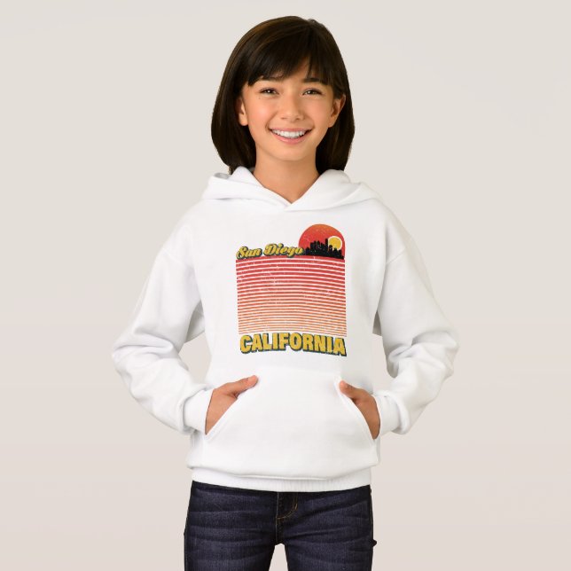 Camiseta Vintage San Diego California Skyline Sunset (Frente Completa)