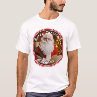 Camiseta Vintage Santa Claus Escrevendo Árvore de Natal