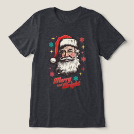 Camiseta Vintage Santa Merry and Bright