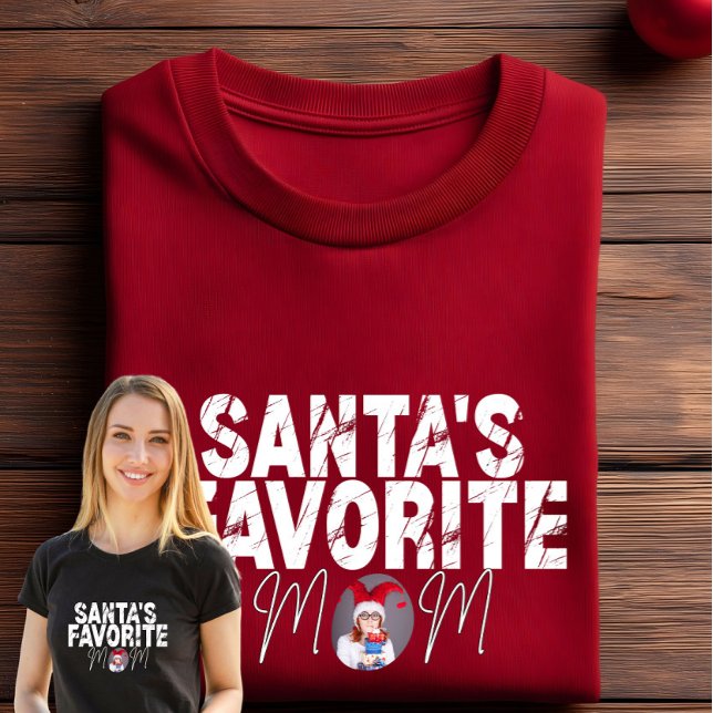 Camiseta Vintage Santa's Favorite Mom Gift  (Criador carregado)