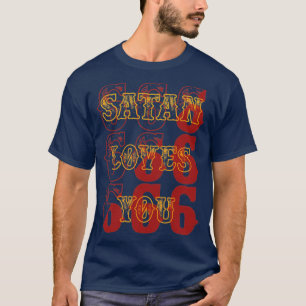 Camiseta Vintage Satã Te Ama Uma Engraçada Citação Sarcásti