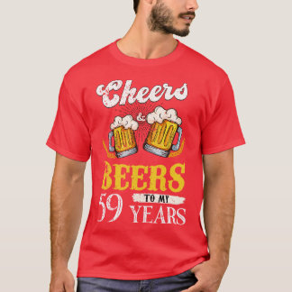 Camiseta Vintage Saúde E Cerveja Aos Meus 59 Anos De Aniver