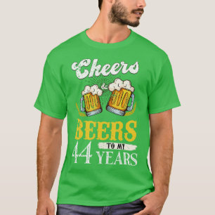 Camiseta Vintage Saúde E Cervejas Ao Meu Aniversário De 44 