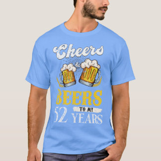 Camiseta Vintage Saúde E Cervejas Ao Meu Aniversário De 52 