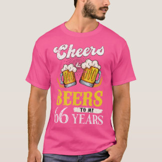 Camiseta Vintage Saúde E Cervejas Ao Meu Aniversário De 66 