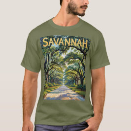 Camiseta Vintage Savannah Georgia Van Gogh Style Oak Avenue