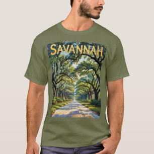 Camiseta Vintage Savannah Georgia Van Gogh Style Oak Avenue