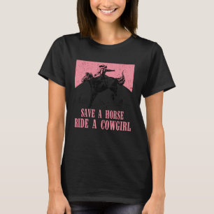 Camiseta Vintage Save A Horse Ride A Cowgirl, Cavalgada