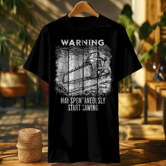 Camiseta Vintage Saw - Aviso Pode Iniciar Espontaneamente O