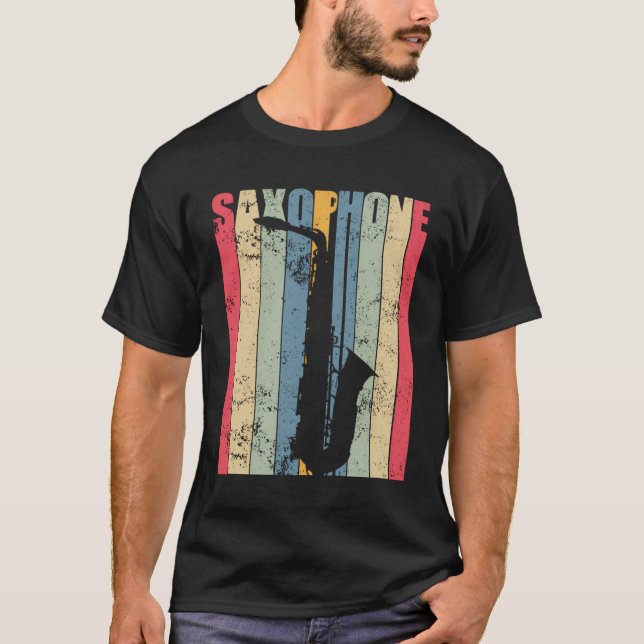 Camiseta Vintage Saxophone Hoodie (Frente)