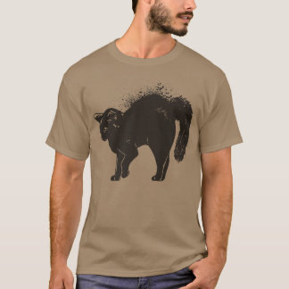Camiseta Vintage Scary Halloween Black Cat