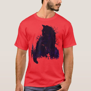 Camiseta Vintage Scary Halloween Black Cat Costume 