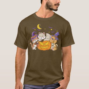 Camiseta Vintage Scary Halloween Black Cat Costume Bruxa Br