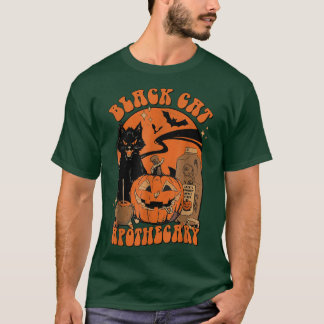 Camiseta Vintage Scary Halloween Black Cat Costume Bruxa Br
