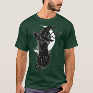 Camiseta Vintage Scary Halloween Black Cat Costume Bruxa Br