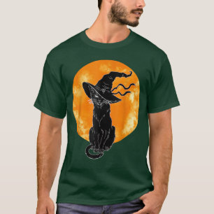 Camiseta Vintage Scary Halloween Black Cat Costume Bruxa Br