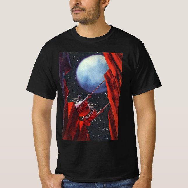 Camiseta Vintage Science Fiction, Canyon Space Moon Rover (Frente)