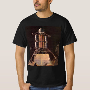 Camiseta Vintage Science Fiction Rocket explode fora do pla