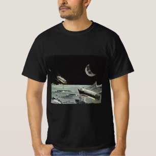 Camiseta Vintage Science Fictions, Rocket ships Moon Planet