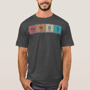 Camiseta Vintage Science Ge-Ni-U-S Genius Periodic Table of